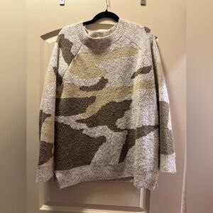 Women's Camouflage Sweater - Beige and Brown